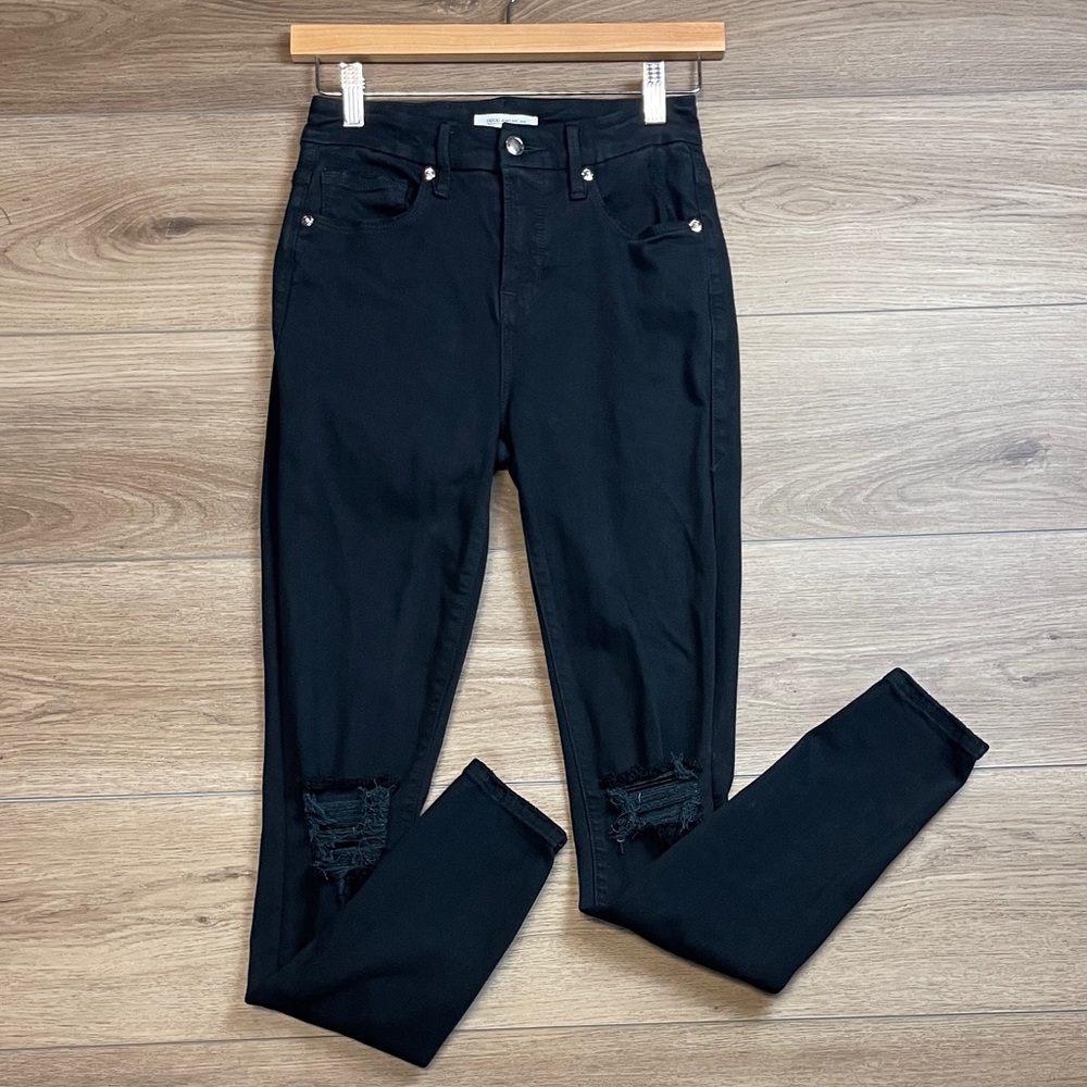 Good American Good Legs Jeans Size 2 26 Black Denim Distressed